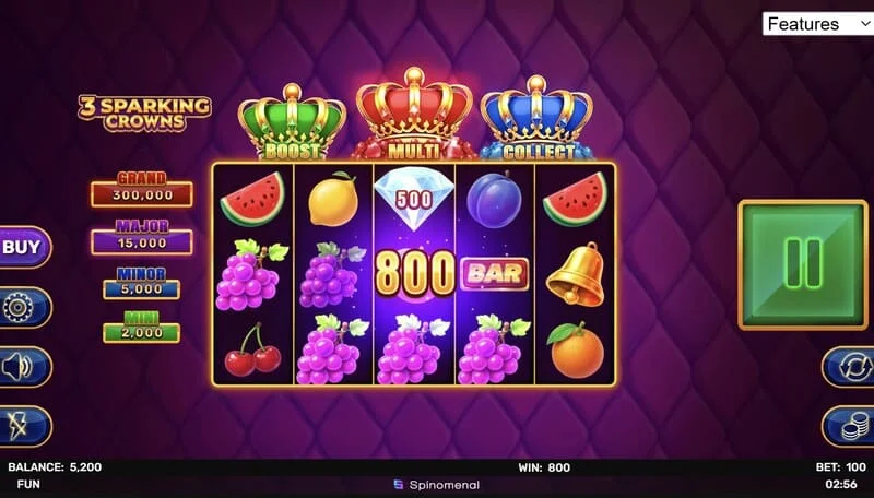 3 Sparking Crowns Basisspielgewinn